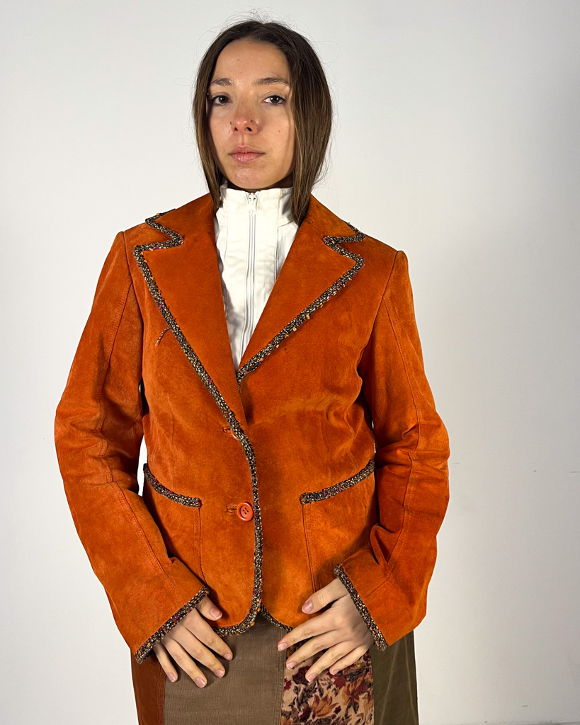 Chaqueta naranja de ante Vera
