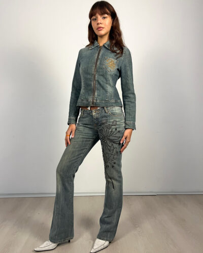 Chaqueta vaquera con bordado Iris