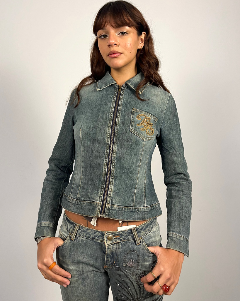 Chaqueta vaquera con bordado Iris