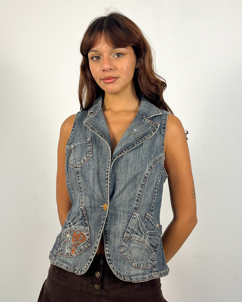 Chaleco denim bordado Noa