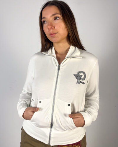 Sudadera blanca zip Aura