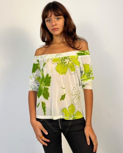 Camiseta manga larga floral Lime
